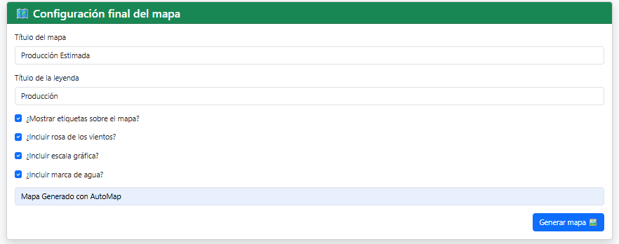 Configuración del mapa